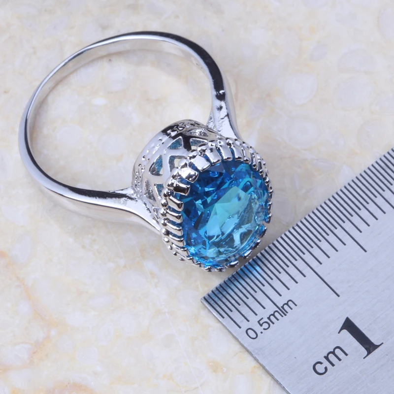 Овальные наборы украшений с голубым кристаллом для женщин ожерелье/кулон/серьги