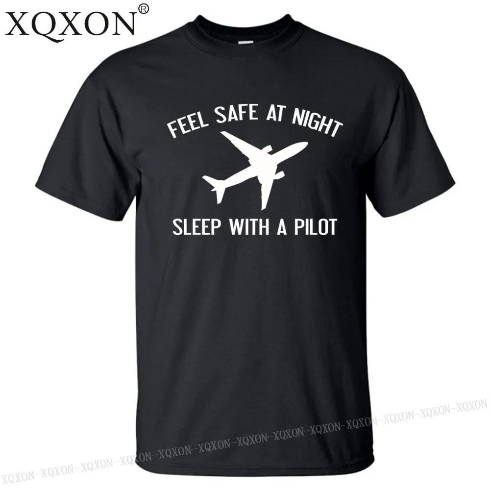 

New-High quality summer men short sleeve t-shirt feel safe at night sleep with a pilot man cotton 3d t shirt clothes K22