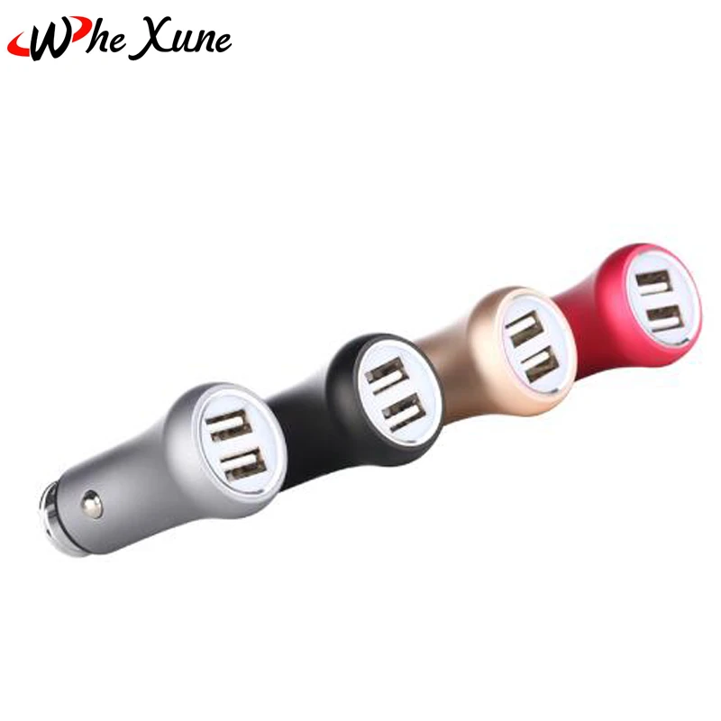WHEXUNE Быстрая зарядка Dual USB Автомобильное зарядное устройство для прикуривателя 5В