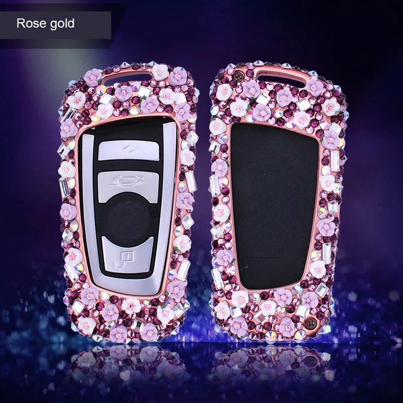 

Luxury Alloy Car Key Case Cover Holder Shell Bag Diamond Decoration for BMW E46 E90 E60 F10 F30 G20 F20 E87 E92 X1 X3 E91 F48