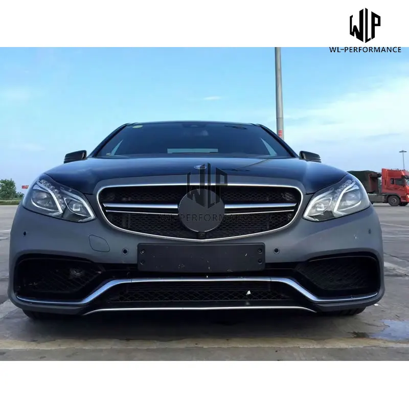 W212 E63 FRP Неокрашенный Комплект кузова переднего бампера заднего бампера боковые юбки для Mercedes-Benz W212 E300 AMG стиль 14-16
