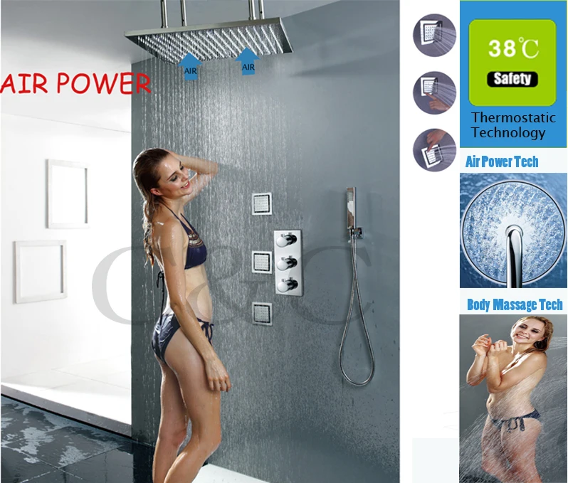 Технология Air Power! Смеситель для душа с экономией воды 20 дюймов|bathroom shower faucet|shower