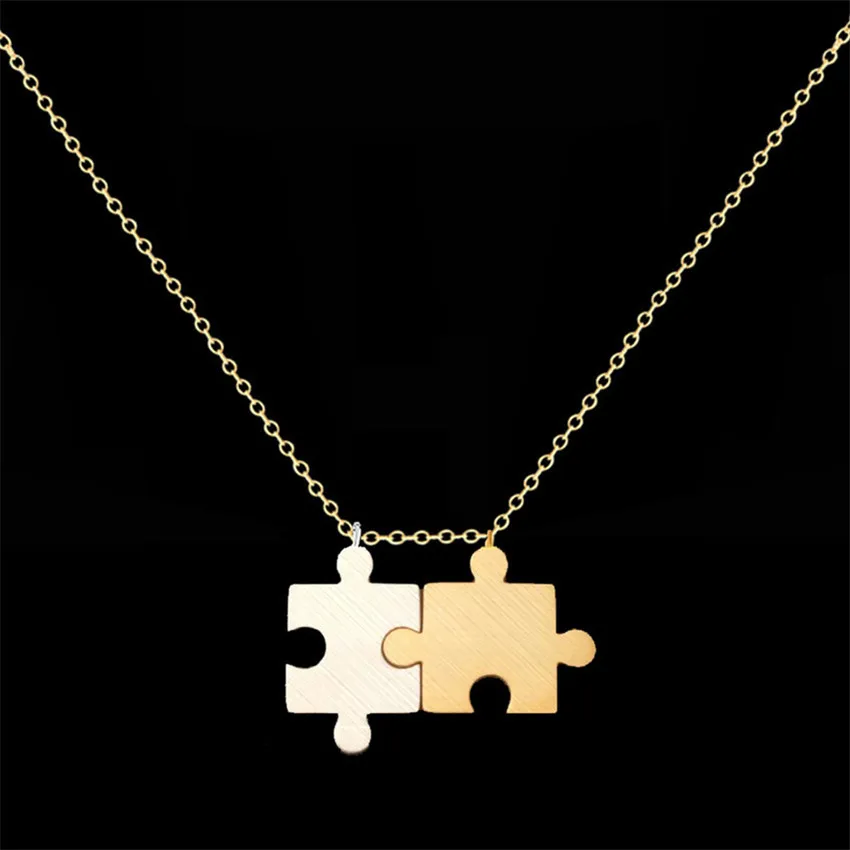 Великолепная сказка из нержавеющей стали цепи Bijoux Femme луна и звезды сердце пазл