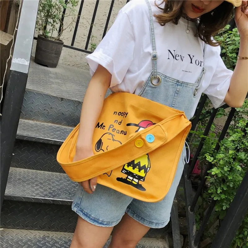 

Women Cartoon Printing Canvas Bag 2019 Female Simple Fashion Shoulder Crossbody Bags Women's Multifunctional Travel Handbags