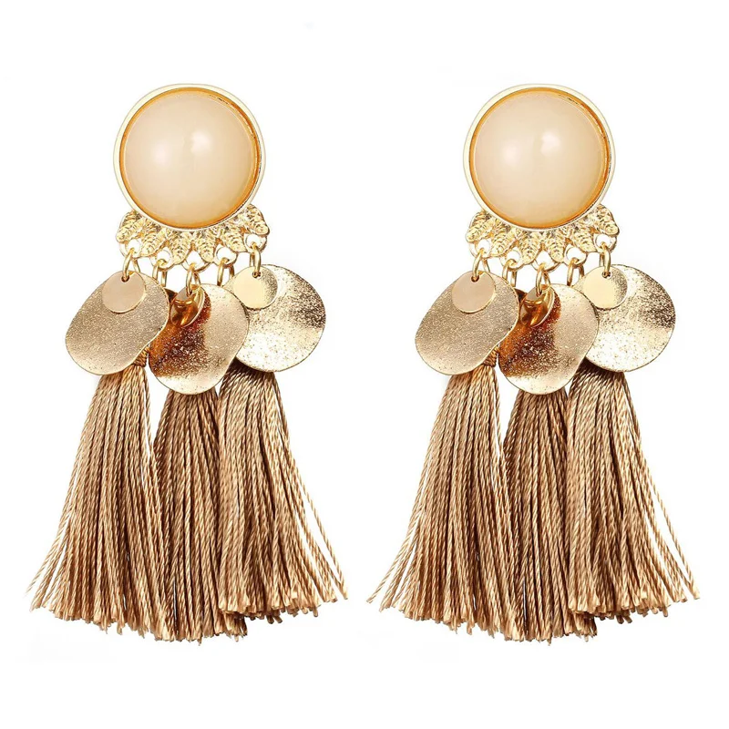 

Long Tassel Earrings For Women Gold Fringe Pompom Drop Piercing Dangle Earring 5 Colors Fashion Jewelry Christmas