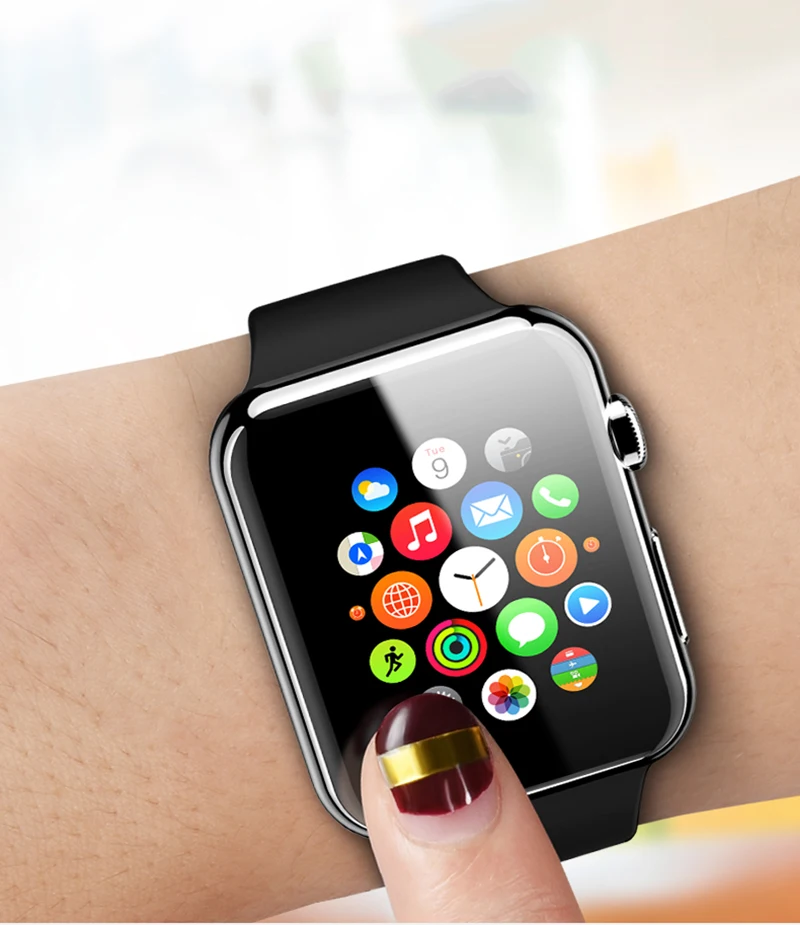 Suntaiho 10D полное покрытие из закаленного стекла для Apple Watch Screen Protector 40-44 мм, потому что я смотреть фильм 4 серии 1/2/3/4 не стеклянная пленка