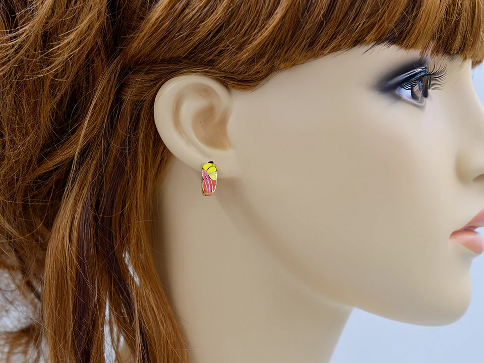 Sunny Jewelry уникальные серьги-кольца ювелирные изделия для женщин медные ювелирные изделия трехцветные геометрические серьги для свадебных ювелирных изделий