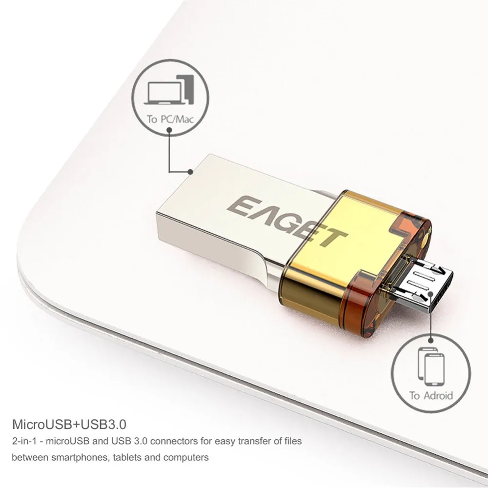 Usb flash drive 3.0 Eaget v80 пройти h2test OTG Смартфон Tablet PC 16 ГБ 32 64 usb pen driveExternal Хранения pendrive |