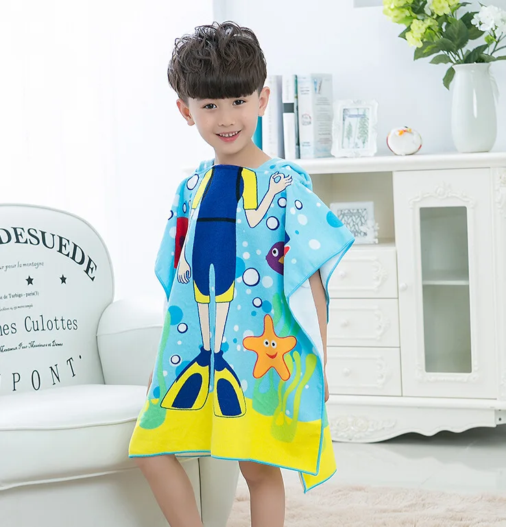 New Towel creative hat cartoon Sea world pink shark children's Cape towel cute cape for boys and girls Home Textile |