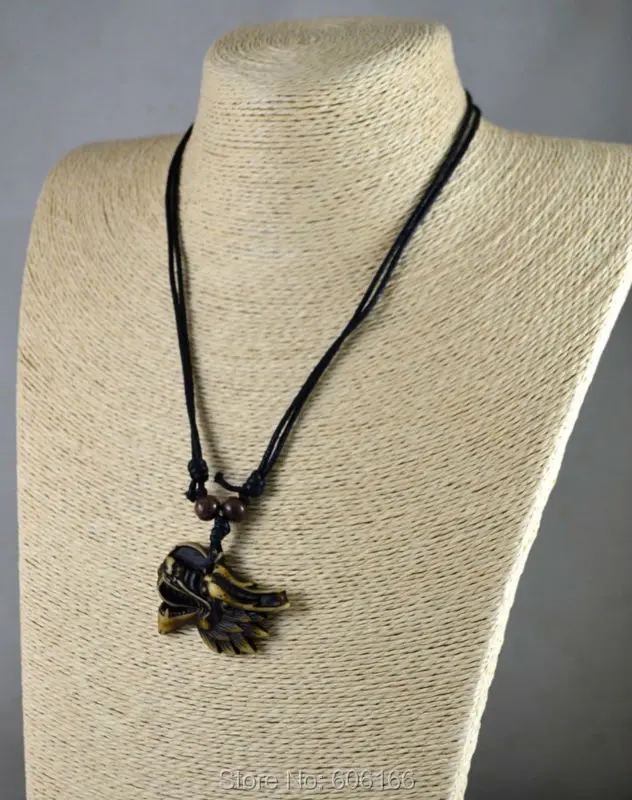 Китайский мифический Дракон Лунг потомство смолы резьба амулет-подвеска