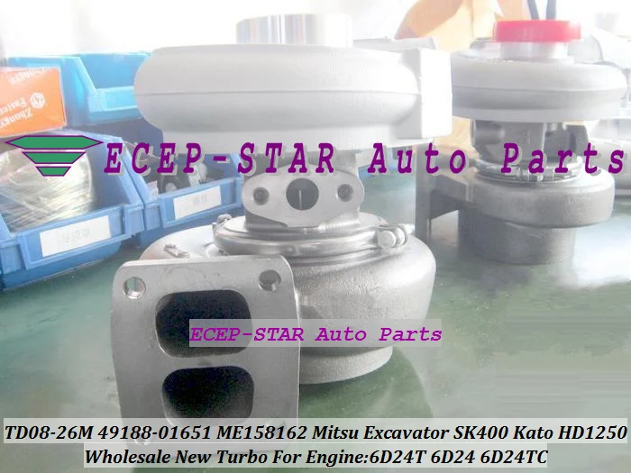 Турбокомпрессор TURBO TD08-26M 49188-01651 49188-01281 ME158162 для экскаватора Mitsubishi SK400 Kato HD1250 HD1430 6D24