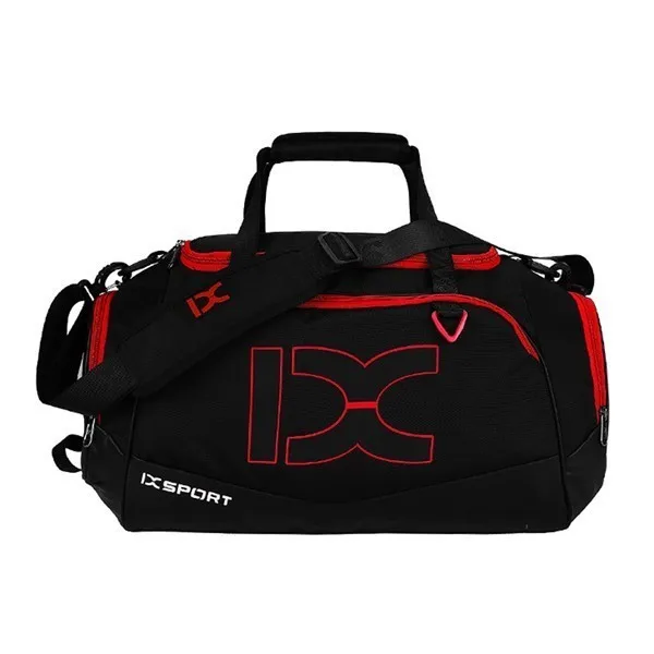 Black Red 40L супер большая Мужская Спортивная тренировочная сумка, водонепроницаемая нейлоновая сухая дышащая обувь, сумка для мокрой бутылки, сумка для зонта, женская сумка для улицы - Цвет: Black Red