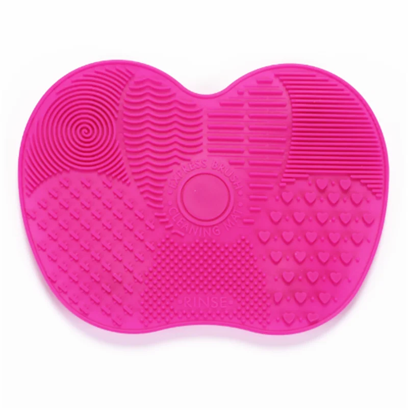 Rose Red 1 шт Силиконовая Кисть для макияжа коврик для очистки мытье кистей для макияжа гель чистящий коврик ручной инструмент основа Кисть для макияжа скребок доска - Handle Color: Rose Red