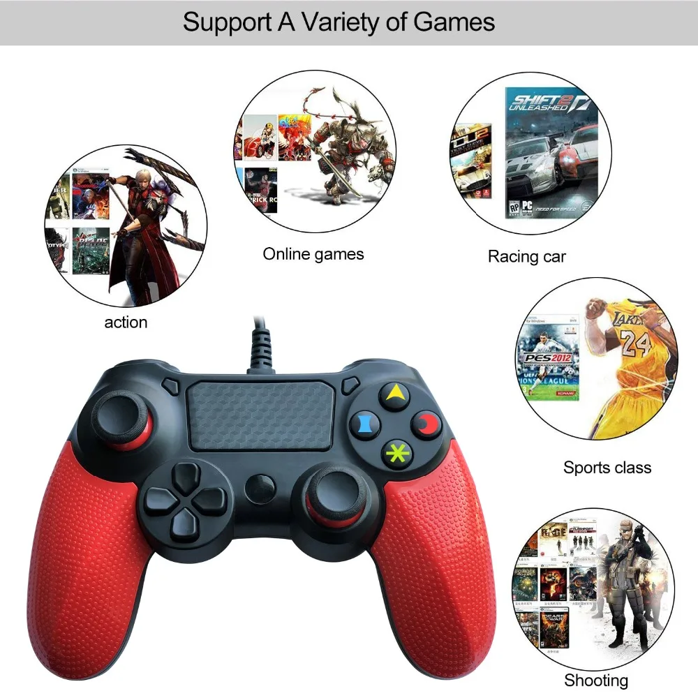 K ISHAKO для Sony Playstation 4 проводной игровой контроллер PS4 Pro вибрирующий джойстик DualShock