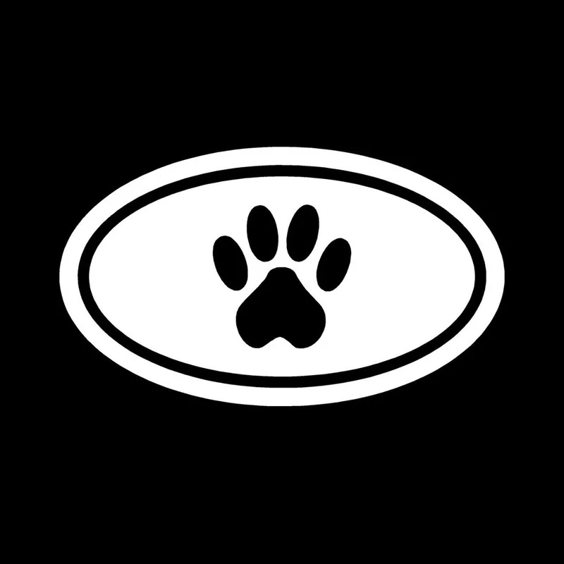 15.5cm*9cm OVAL Dog Paw Print Motorcycle Car Sticker Fashion Vinyl Decal Black/Silver S6-3835 | Автомобили и мотоциклы