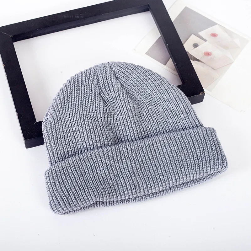 

Hot Fashion Unisex Men Women Beanie Hat Winter Warm Ribbed Turn Ski Fisherman Docker Hat Warm Comfortable