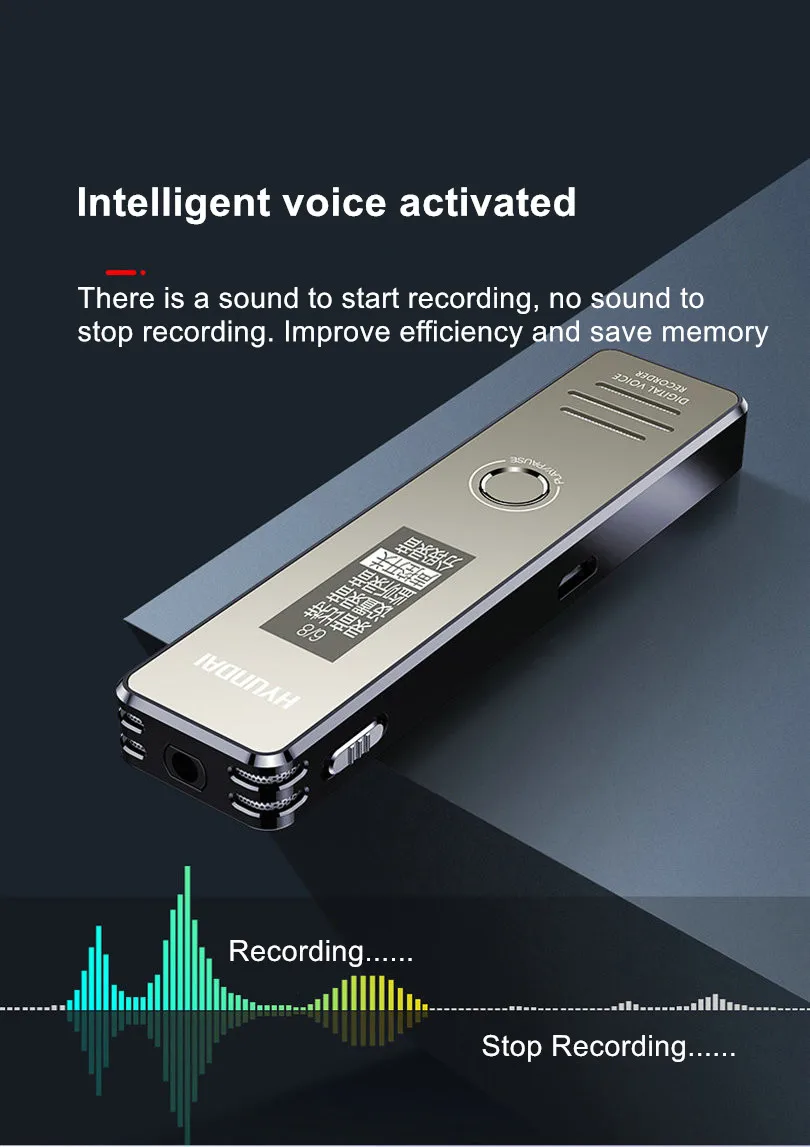 K607 Цифровой диктофон, мини диктофон, Дальняя аудиозапись, MP3 плеер, профессиональный 1536 кбит/с, WAV запись