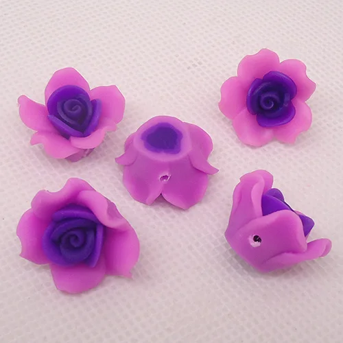 lavender purple 12 шт./лот, 25 мм, полимерная глина для изготовления игрушек, роза, блестящий цветок, бисер, брошь, ожерелье, ремесла, кольца, украшение для волос, поставка - Цвет: lavender purple