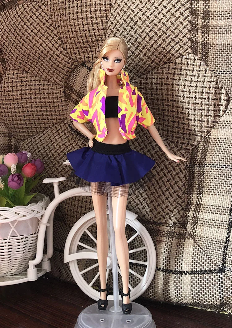 Летняя одежда набор рубашка джинсы брюки платье костюм для 1/6 BJD ST FR Кукла Синьи Барби, одежда куклы - Цвет: Белый
