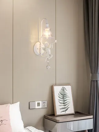Modern Crystal Angel wall lamp bedside living room bedroom study lighting | Лампы и освещение
