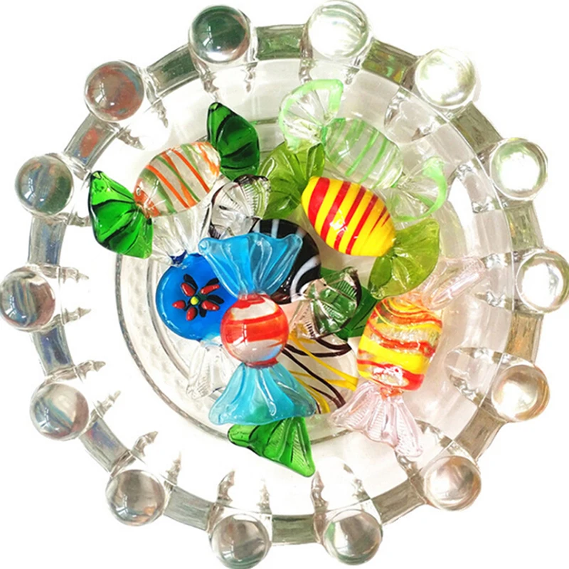 Винтажные муранские стеклянные сладости конфеты свадьба Рождество вечеринка дом яркие рождественские украшения самостоятельно кукольные аксессуары.