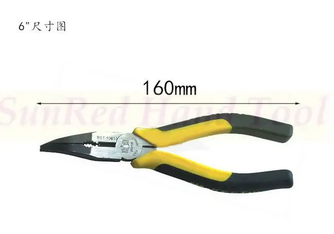BESTIR Тайвань HRC60-62 хром-ванадиевые плоскогубцы с изогнутым носом 6 дюймов ANSI и DIN №