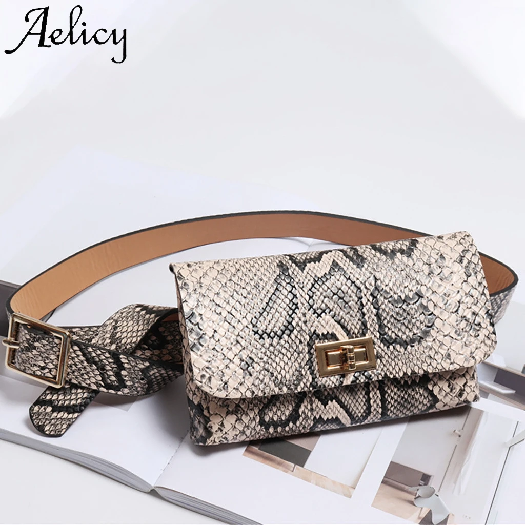 Поясная Сумка Aelicy Женская поясная сумка из змеиной кожи высокого качества с