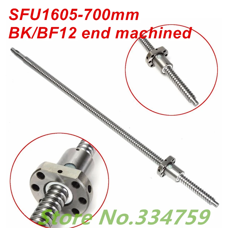 16 мм 1605 шариковый винт в рулоне C7 SFU1605 700 с одним фланец Одиночная шариковая гайка