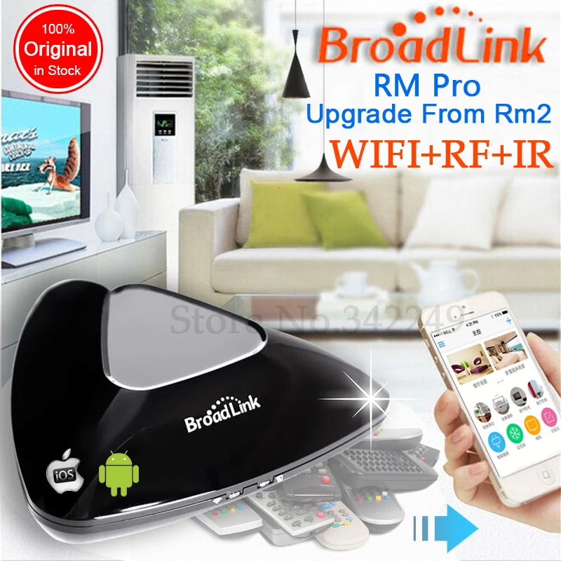Original Broadlink RM2 RM Pro,smart home Automation,Universal Intelligent remote controller,WIFI+IR+RF switch via iphone Android