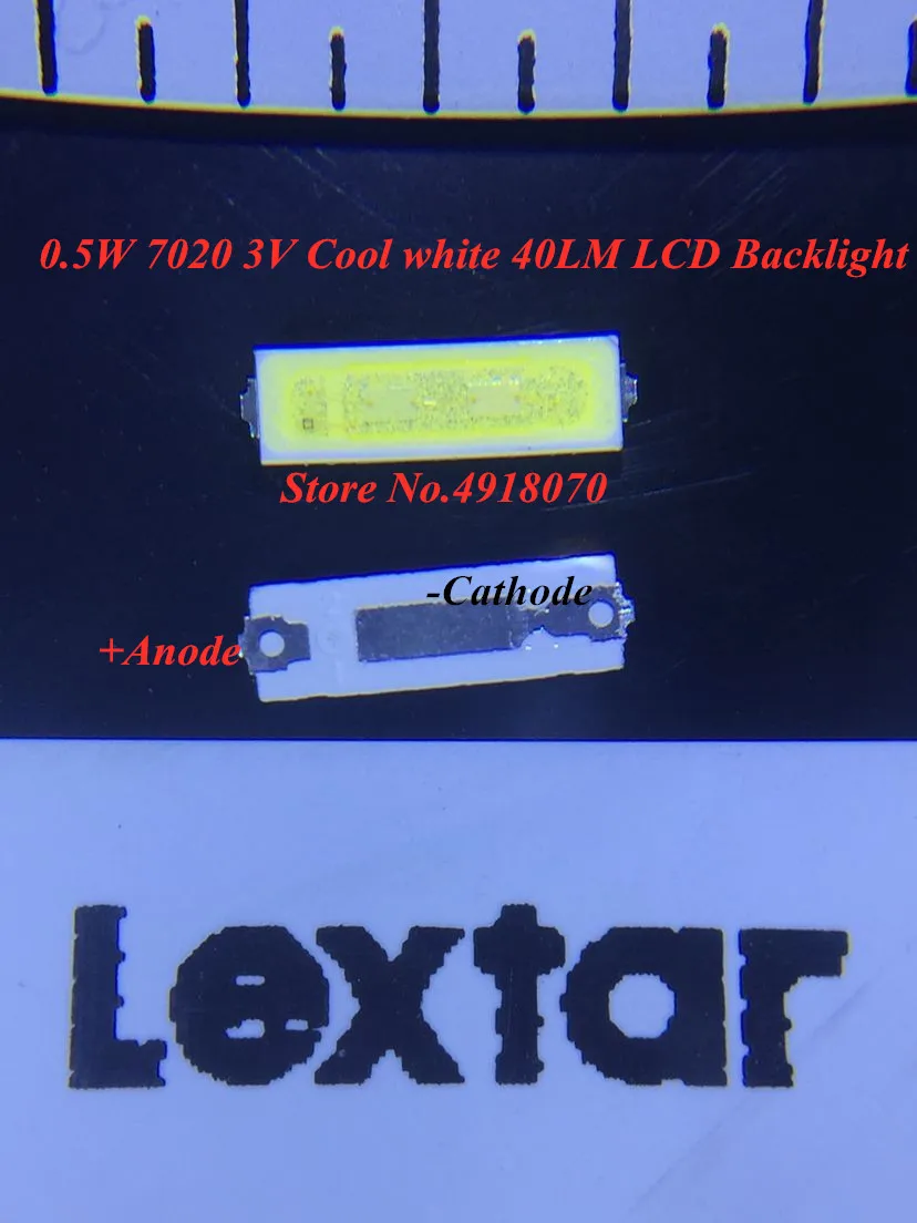200 шт. Lextar LED подсветка средней мощности 0 5 Вт 7020 3В холодный белый 40лм ТВ