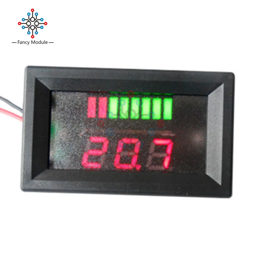 6V/12V/36V/48V Red LED Lead-Acid Battery Indicator Battery Capacity Acid Tester Voltmeter Charge Level Indicator For Arduino