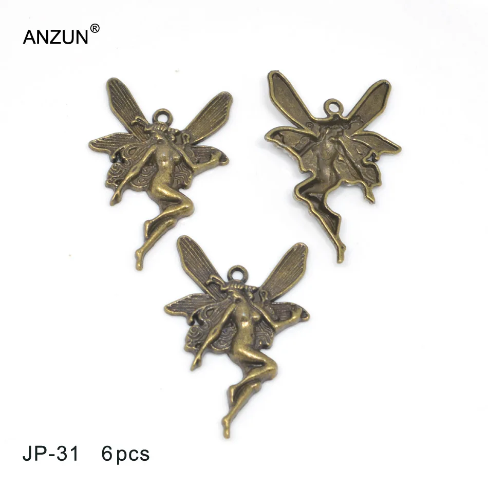 

6pcs 30x45mm Antique Bronze Angel Goddess Pendant DIY Jewelry Pendant Metal Charms Goddess Angel Pendant JP-31