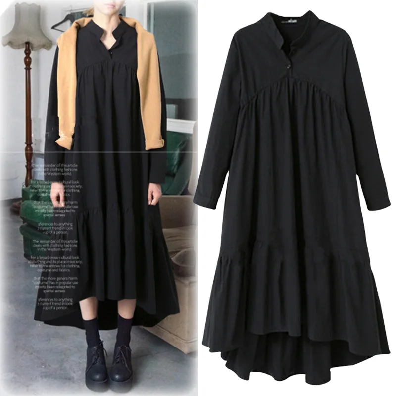 Новое осенне зимнее женское платье Vestido большого размера повседневное Свободное