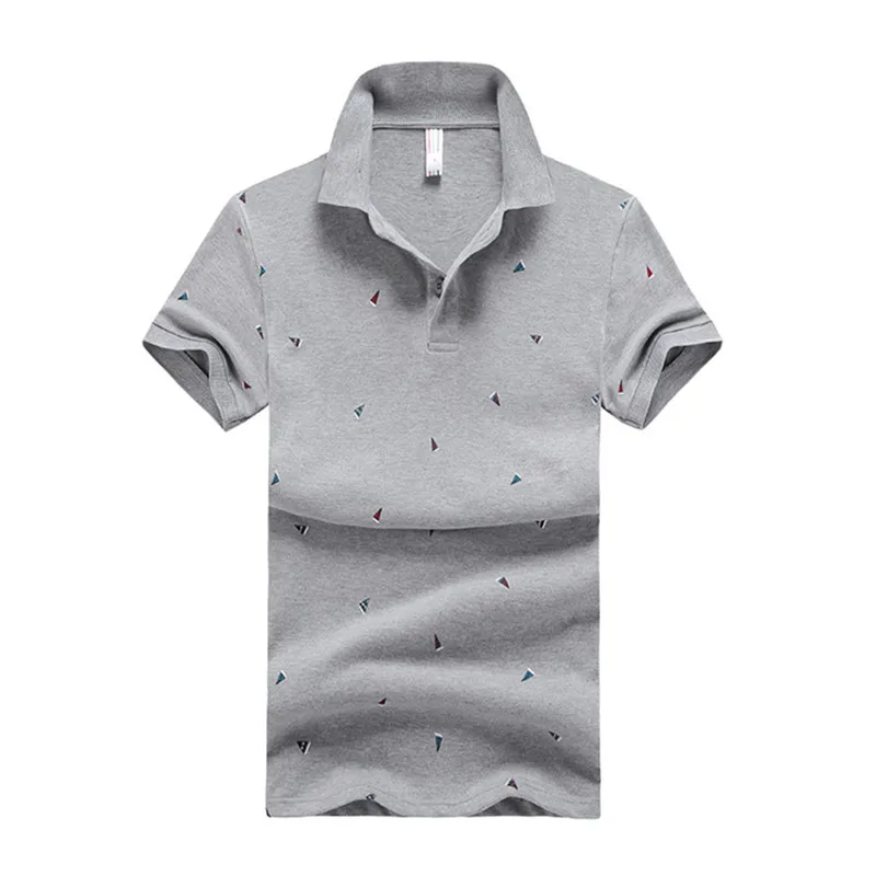 Sailboat gray Высокое качество Летняя мужская рубашка с коротким рукавом брендовая мужская одежда рубашка модная рубашка с принтом - Цвет: Sailboat gray