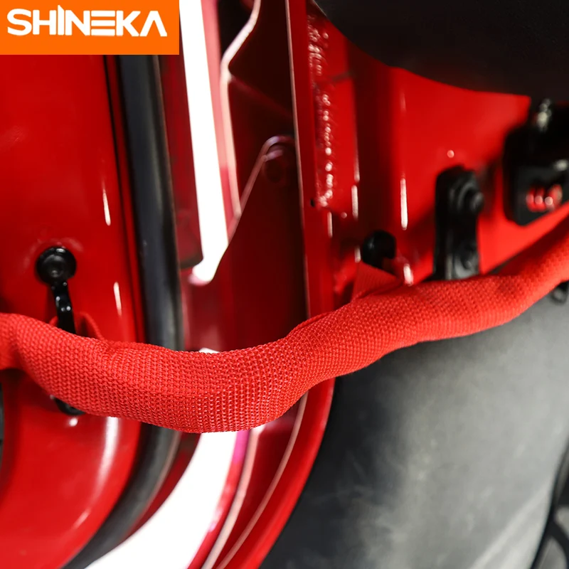 SHINEKA Car Adjustable Door Restriction Limitation Protection Rope Strap for Jeep Wrangler JK JL 2011-2018 Limiting Hinge | Автомобили и