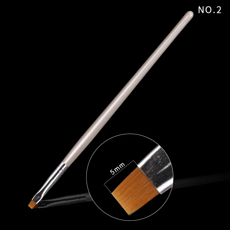 5 Pcs/set Painting Drawing Carving Nail Art Pen UV Gel Polish Builder Flat Acrylic Brush Design Tips DIY Manicure Tools | Красота и