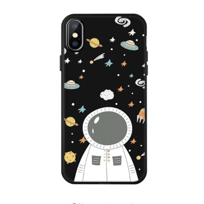 case 15 Модный Космический Чехол для iPhone X 7 6 6 S Plus 5 5S планета Луна Звезда Паук силиконовый чехол для iPhone 8 XS XR XSMAX чехол для телефона - Цвет: case 15