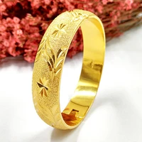 12mm thick openable bangle yellow gold filled pretty womens carved bracelet diameter 64mm2 5 inches