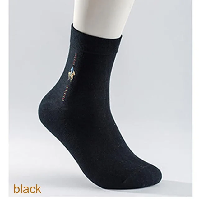 5 pairs of black 5 пар, Pier Polo, мужские хлопковые фирменные носки, Осень-зима, Аутентичные мужские носки в деловом стиле, высокие носки, подарки для мужчин - Цвет: 5 pairs of black