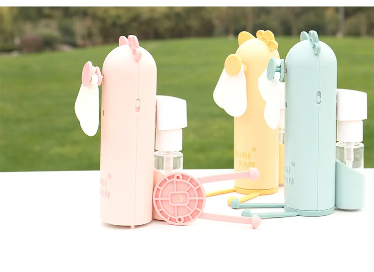 Mini Cartoon Model cute rabbit hand Spray Fan Desktop Can Stand Student Outdoor Handheld Portable Air Conditioning Cold USB | Электроника