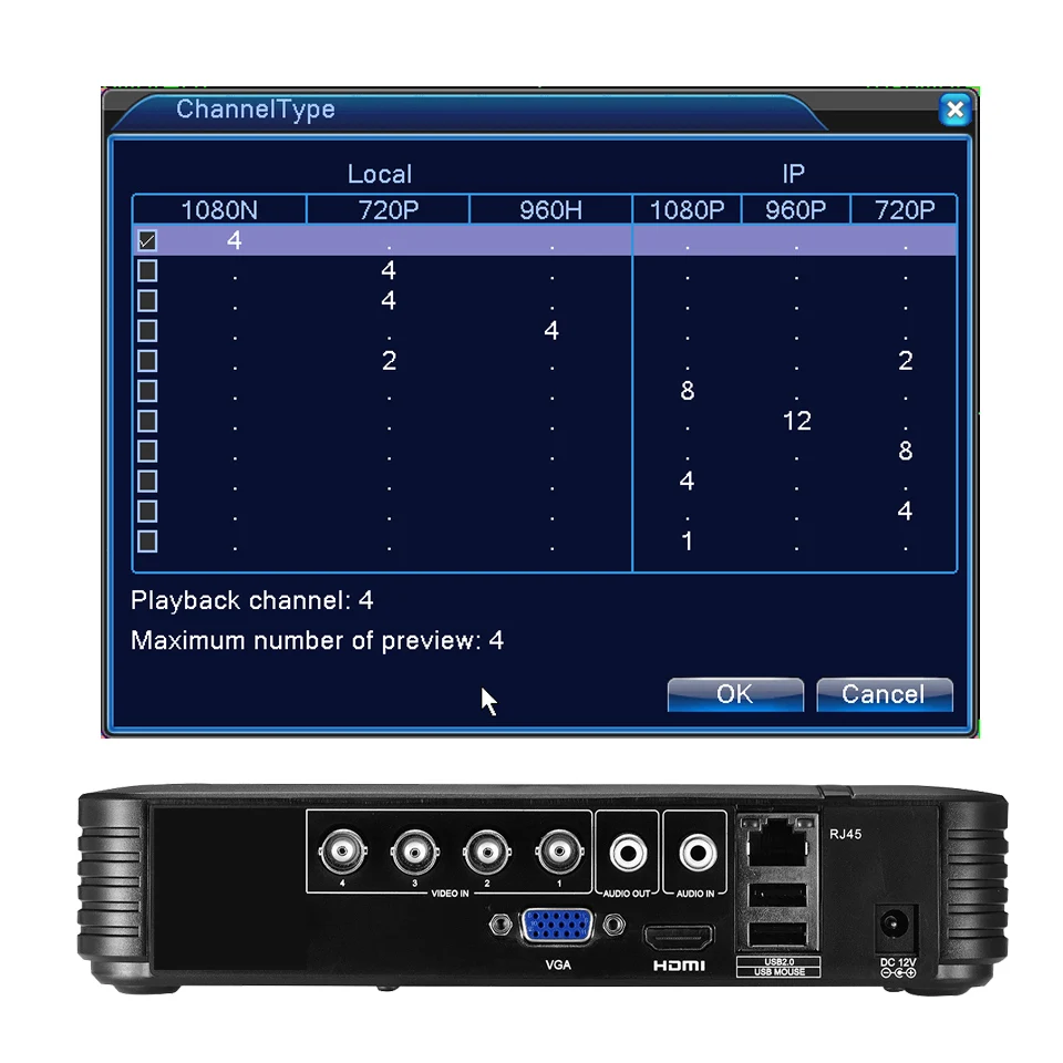/AHD/N DVR 4 канала 8-канальный видеонаблюдения AHD DVR AHD-N Hybrid DVR/1080 P NVR 4in1 видео регистраторы для AHD Камера IP Камера аналоговый Камера