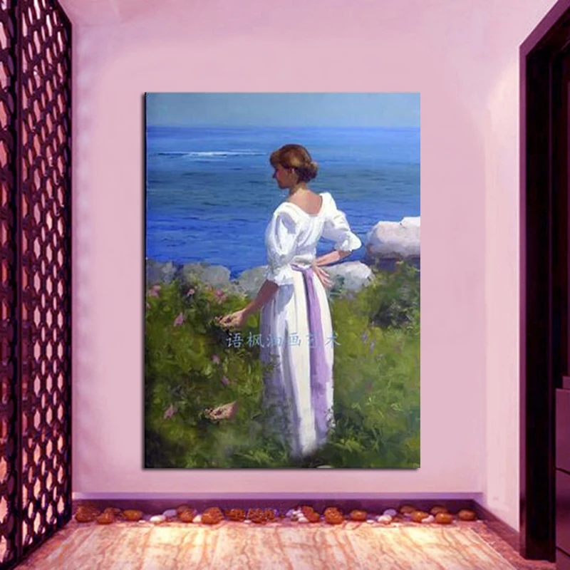 Ручная роспись Портрет картина маслом на холсте пейзаж леди декоративные