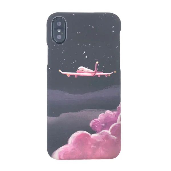 Style 6 Чехол для телефона с Луной и звездами для iPhone 7 Plus, чехол для iPhone X, 6 S, 7, 8 Plus, цветной жесткий чехол с креплением на самолет, луну, планету, Fuji - Цвет: Style 6