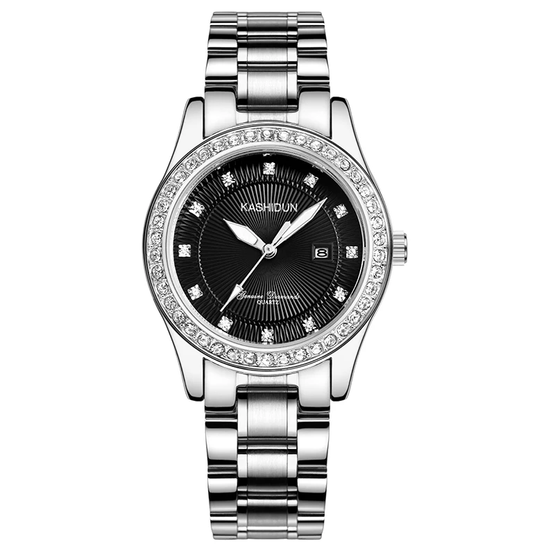 Kashidun Женские Часы Кварцевые Водонепроницаемые Наручные Для Женщин Мода Группа