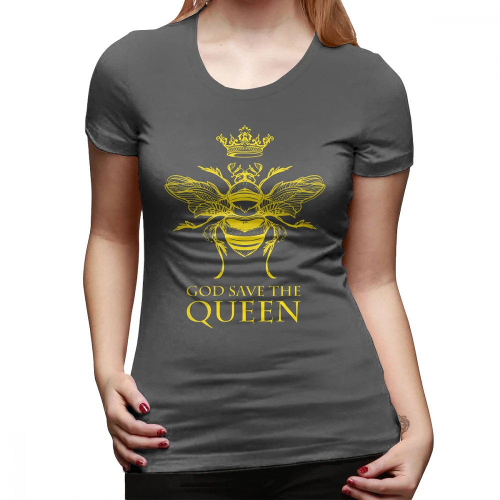 God Save The Queen футболка Bee Графический Футболка с круглым вырезом для женщин больших