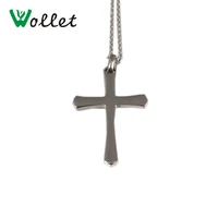 wollet jewelry classic cross pendant for women men 316l stainless steel simple design necklace religious no plating gift for mom