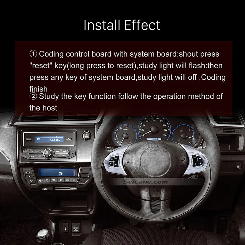 Seicane для HONDA BRIO изучение рулевого колеса звуковой контроллер с дистанционной