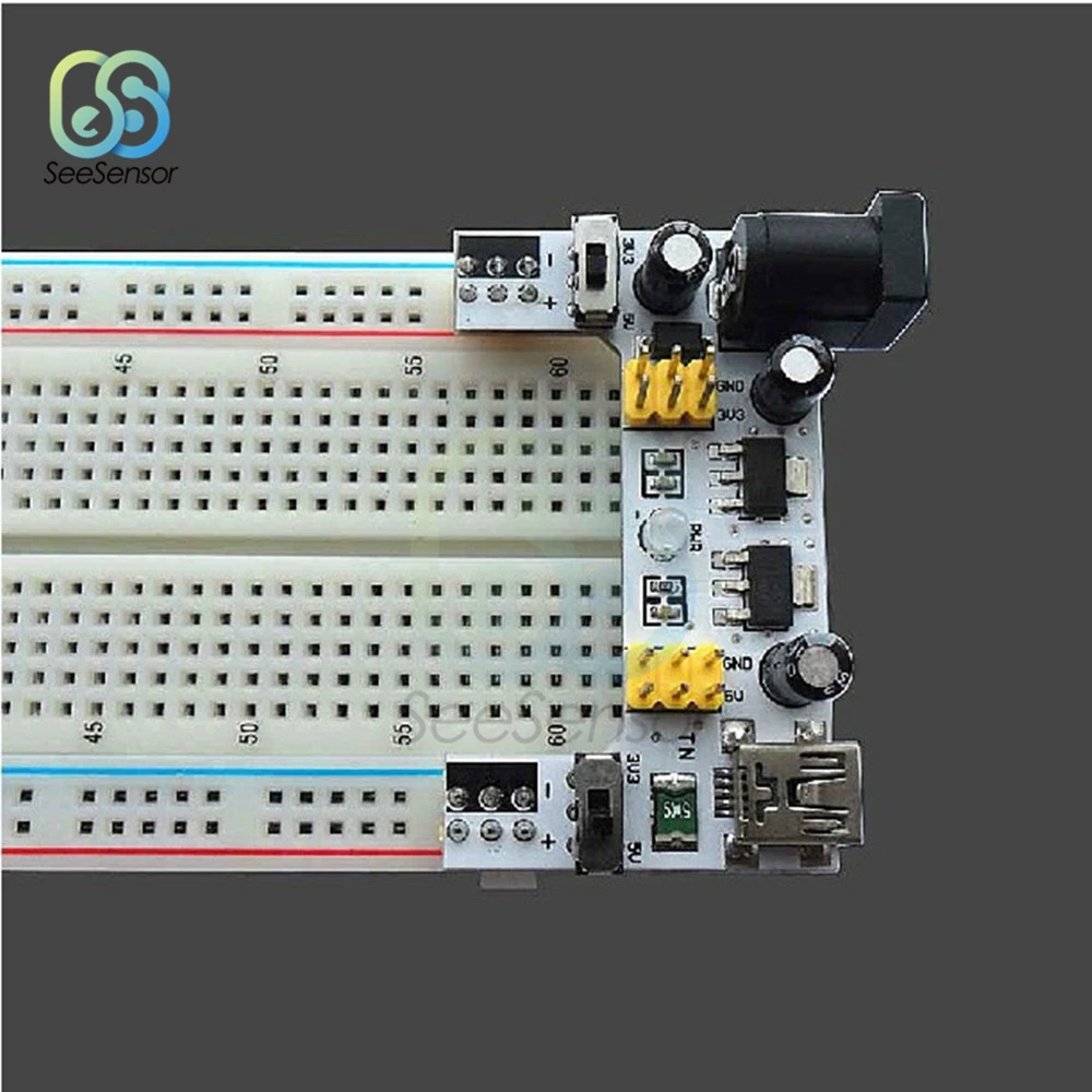 MB-102 MB102 макетная плата 830 Точка Пайки PCB прототип хлебная плата модуль питания Тестирование Разработка DIY 65 гибких перемычек