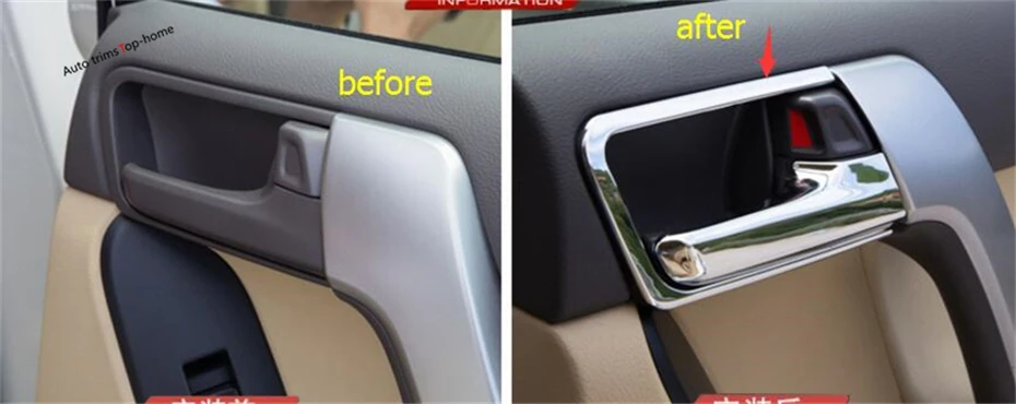 Yimaautoпланки внутренняя дверная ручка чаша крышка отделка для Toyota Land Cruiser Prado FJ150 2014