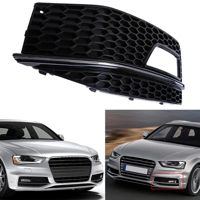 1 Pcs Left POSSBAY бамперная решетка противотуманная фара крышка для Audi A4 B8 2012 2013 S4 s-линия черный Нижний Бампер вставка решетки части - Цвет: 1 Pcs Left